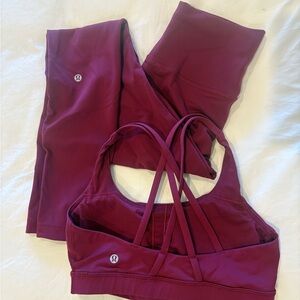 lululemon Women's Deep Luxe Energy Bra and Wunder Train 28’’ High Rise Tight